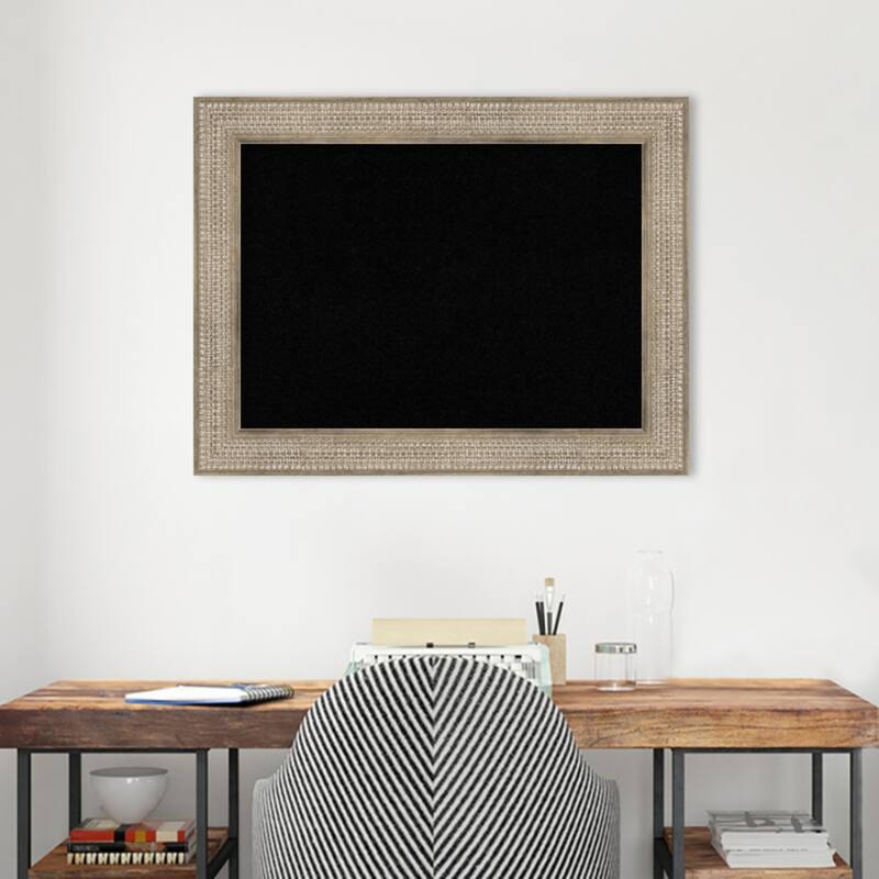 Trellis Wood Framed Black Corkboard Bulletin Board