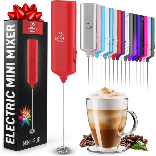Zulay Kitchen Powerful Mini Milk Frother Handheld - Electric Hand