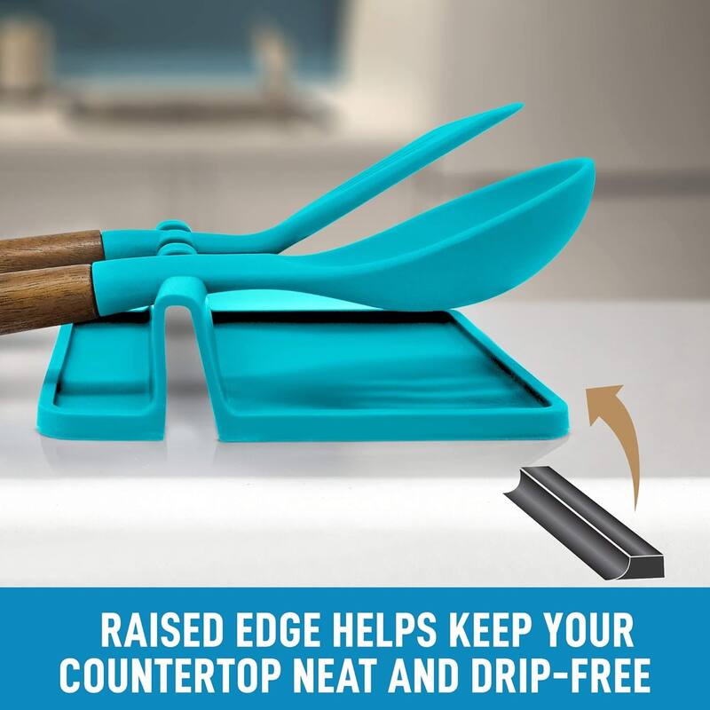 Zulay Kitchen Silicone Utensil Rest with Drip Pad