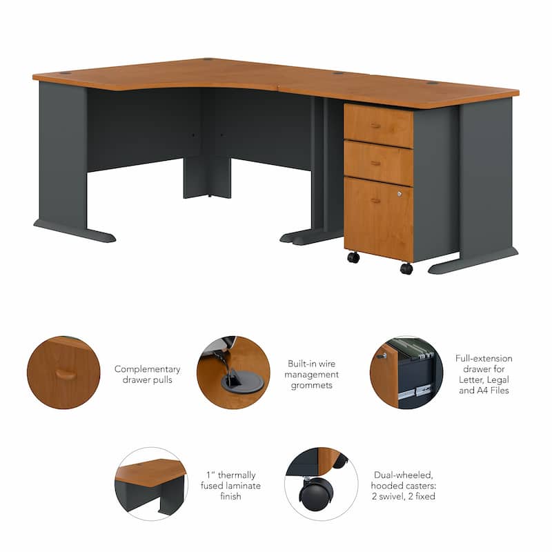 Series A 48W Corner Desk with Drawers by Bush Business Furniture