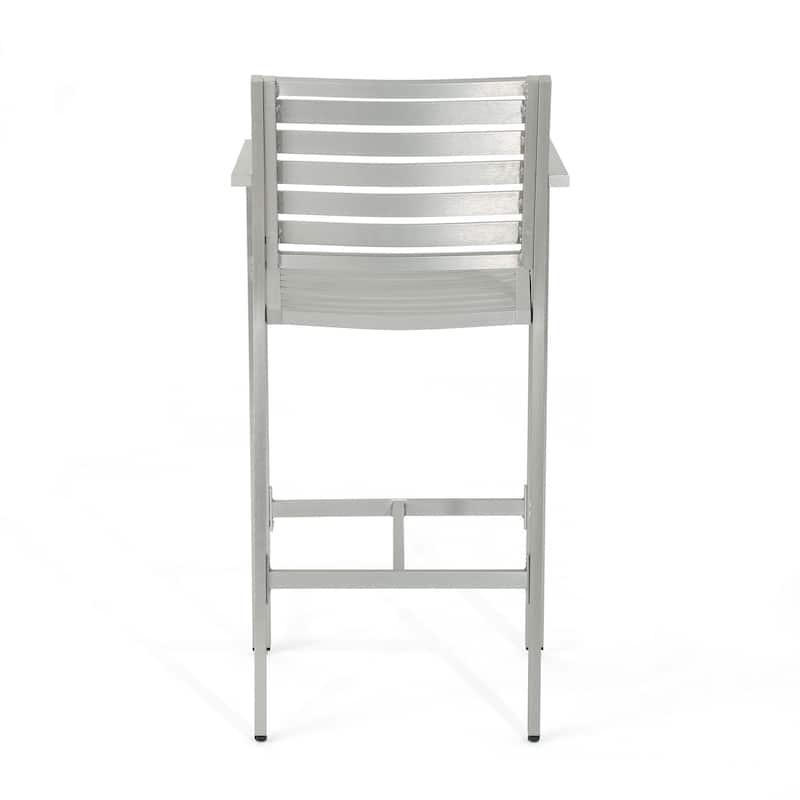 Cape Coral Outdoor Aluminum 30 Inch Barstools (Set of 2) by Christopher Knight Home