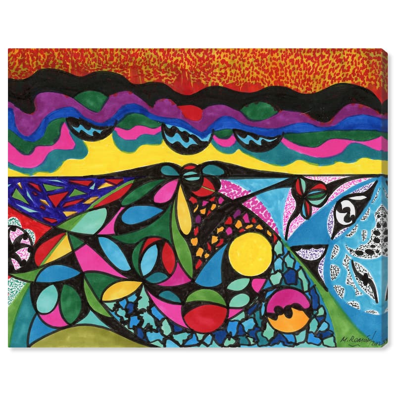 Wynwood Studio Abstract Manuel Roman - Sea of Colors Pink and Hot Pink Modern & Contemporary Wall Art Canvas Print