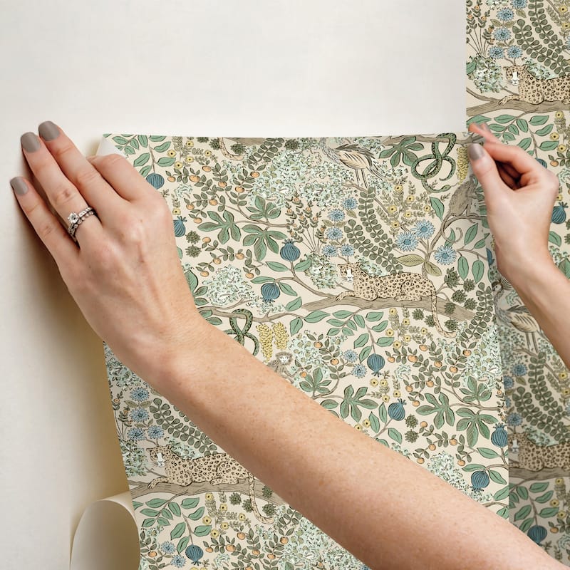 Rifle Paper Co. Safari Cream Jungle Toile Premium Peel + Stick Wallpaper