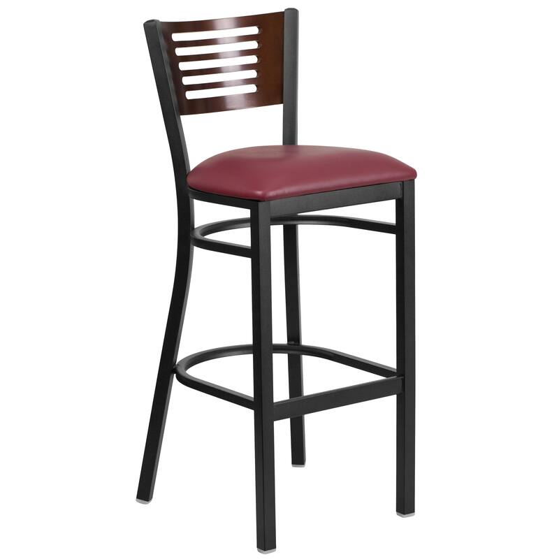 2 Pk. Hercules Series Decorative Slat Back Metal Restaurant Barstool - 19.75"W x 20"D x 43"H - 19.75"W x 20"D x 43"H