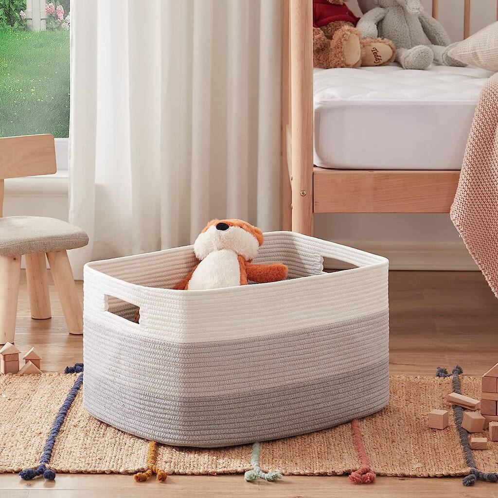 Large Cotton Rope Basket- 22x17x12 inch