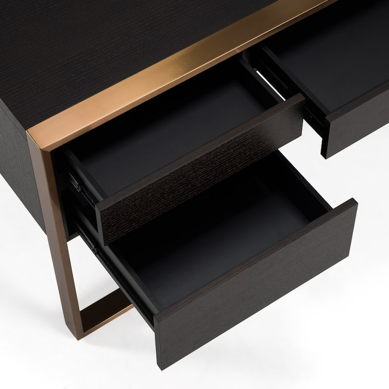 Modrest Modern Fauna Wenge and Rosegold Desk