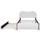 preview thumbnail 42 of 41, Upholstered Platform Bed with Twin Size Trundle Curved Wingback Bed