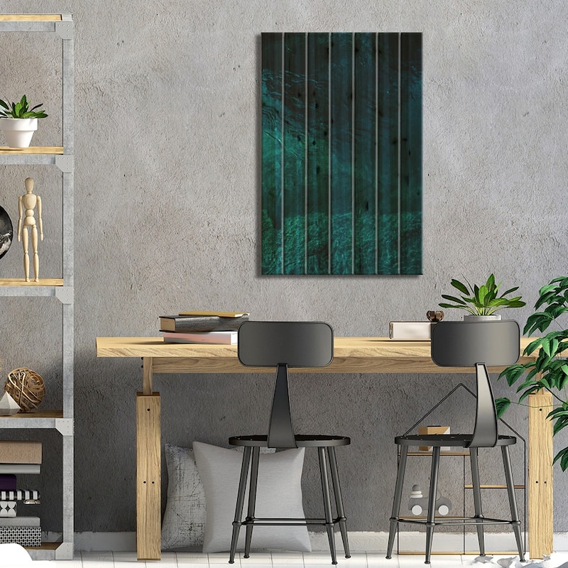 Abstract Blue Print On Wood by Sebastian Hilgetag - Multi-Color