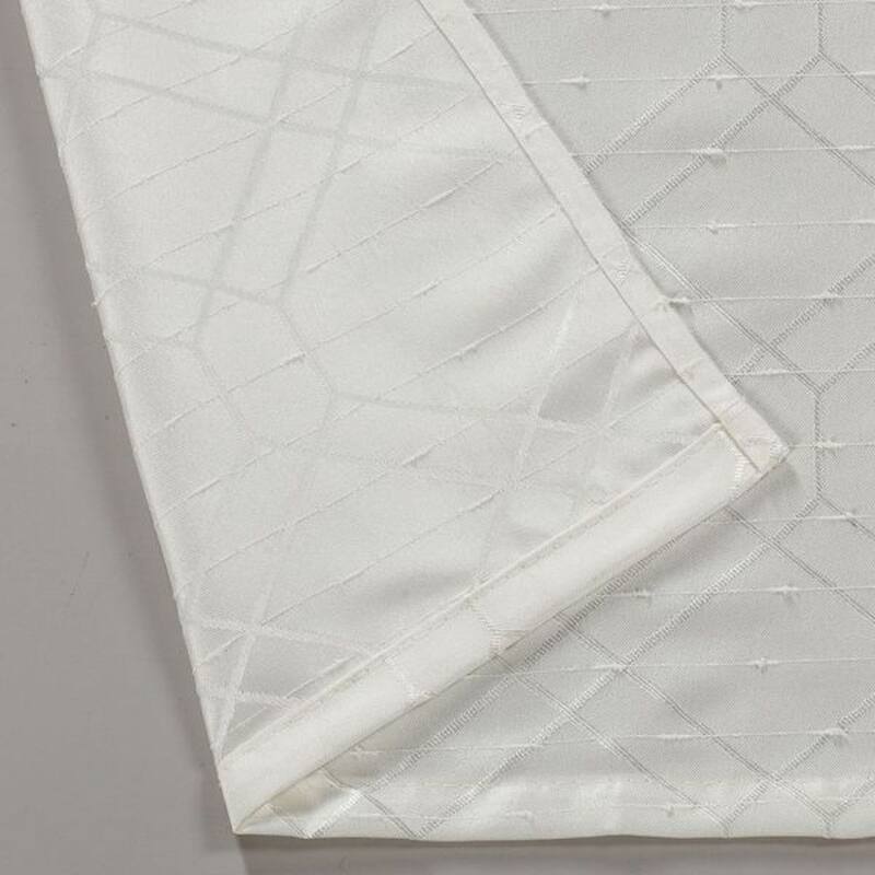 84" Ivory Linework Textured Window Curtain Panel - 84" x 54"