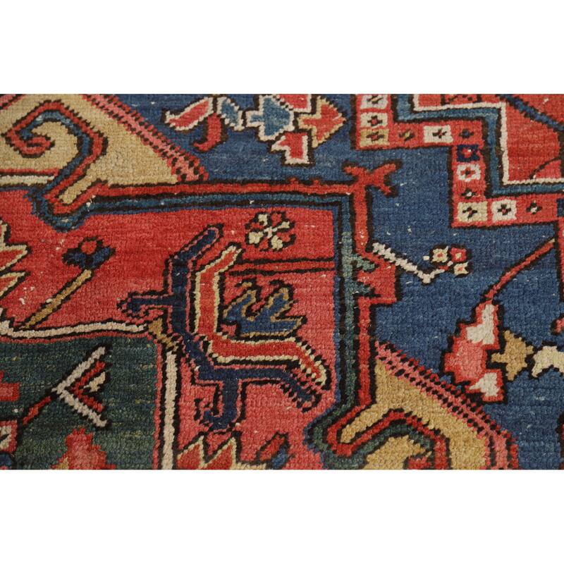 Vegetable Dye Heriz Serapi Persian Antique Rug Handmade Wool Carpet - 7'8" x 10'7"