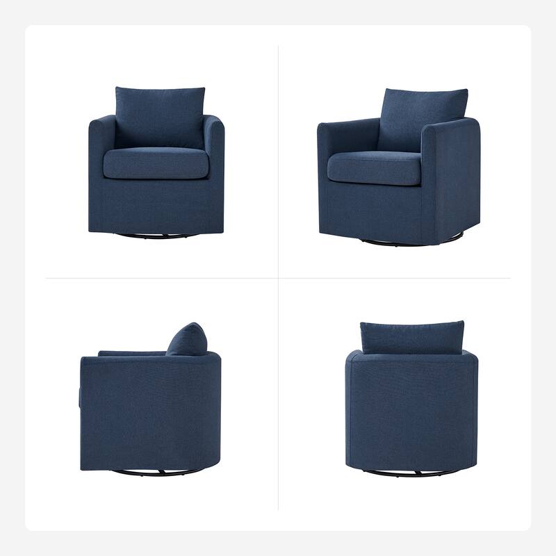 Erkenbald Modern 360-Degree Swivel Chair with Removable Slipcover by HULALA HOME