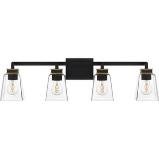 Almany 4-Light Matte Black Bath Light