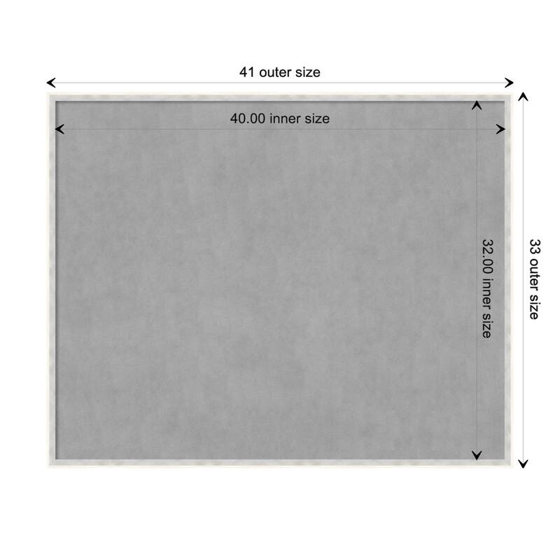 Amanti Art Paige White Silver Framed Magnetic Board - Board Size 40x32