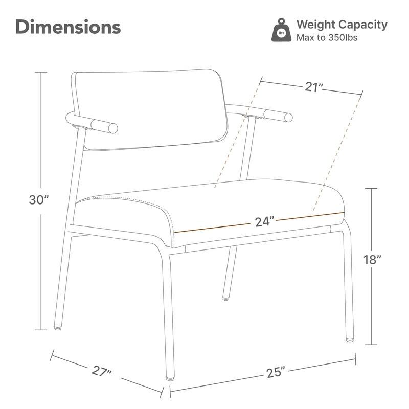 Cassie Upholstered Accent Chair with Metal Frame&Wood Back