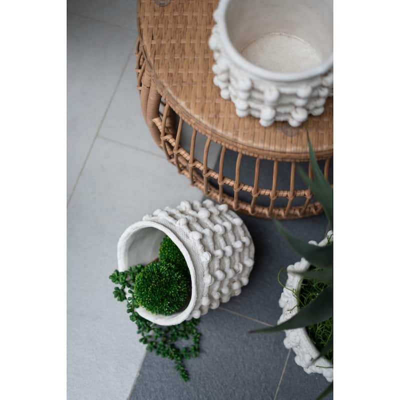 Pom Pom Cement Planters - 13.75" - 2ct
