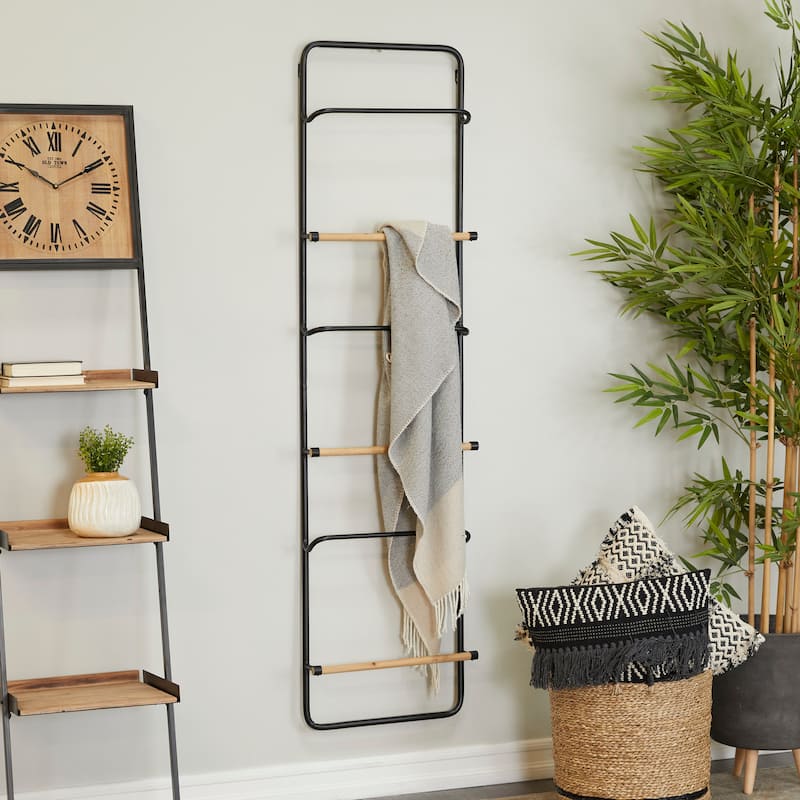 Wood Modern Wall Shelf - 70 x 18 x 4 - Black/Brown