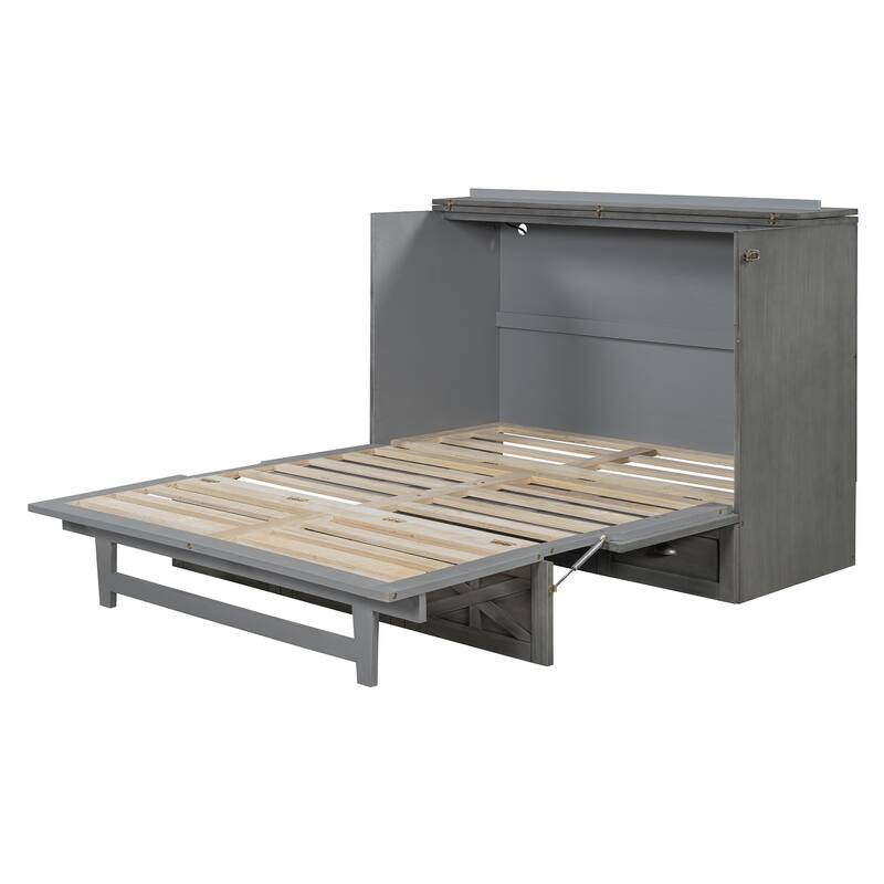 Full Size Modern Murphy Bed with Versatile Storage Drawers