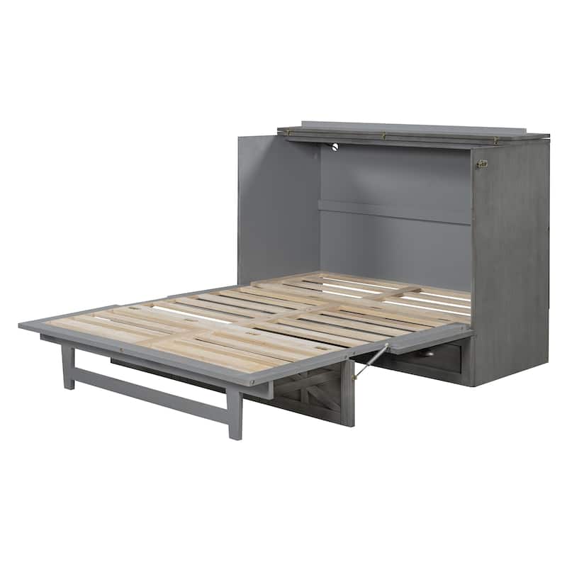 Modern Style Murphy Bed with Large Versatile Storage Drawers for Bedroom