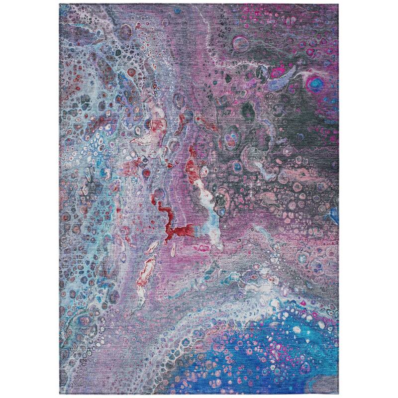 Machine Washable Indoor/ Outdoor Chantille Modern Abstract Rug