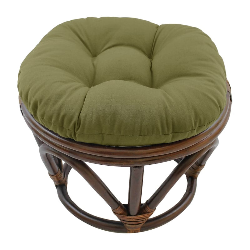 18-inch Round Twill Footstool/Ottoman Cushion (Cushion Only) - 18 x 18 - Sage