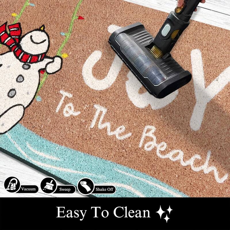 A1HC Natural Coco Coir Door Mat with Heavy Duty Non-Slip PVC Backing - 18" x 30" - Easy to Clean