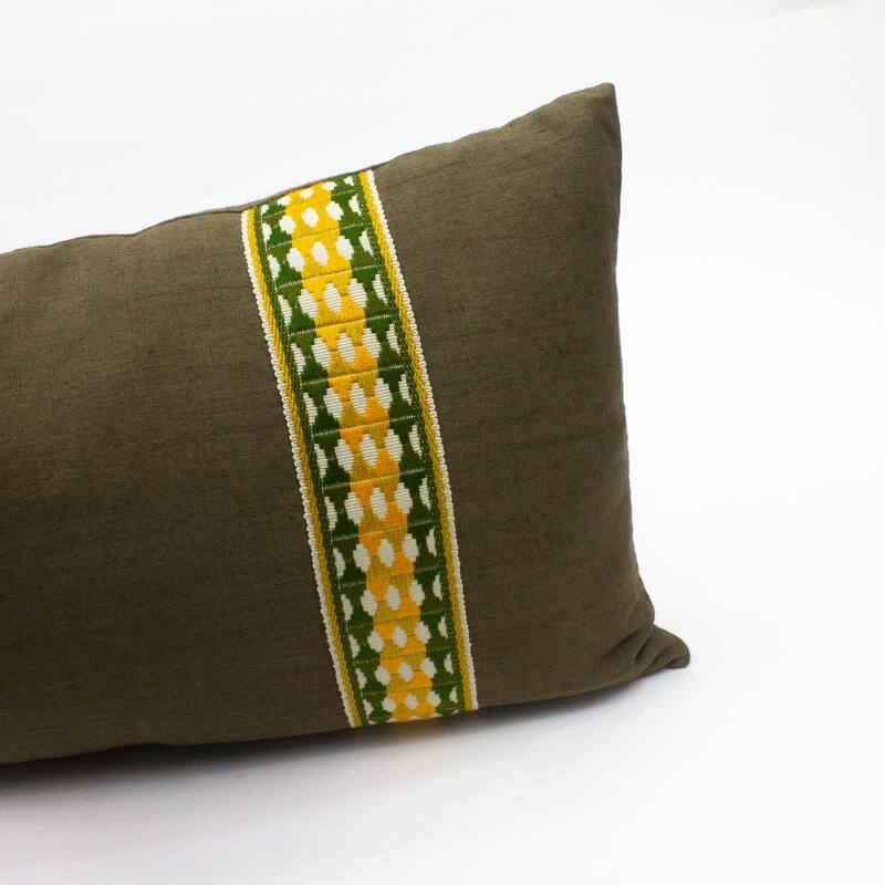 Jiti Indoor casual embroidered lines Chevron patterned Cotton Rectangle Pillow 14 x 26