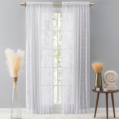 Woven Lace Rod Pocket with Header Panel