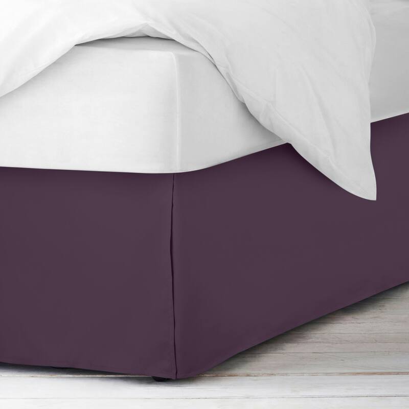 Clara Clark Pleated Bed Skirt-14 inch Tailored Drop - Soft Double Brushed Premium Microfiber Ruffle Bed Skirt - Includes 8 Pins