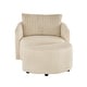 preview thumbnail 34 of 46, Sligo Oversized Wale Corduroy Swivel Accent Chair with Furry Channel Pillow and Ottoman by iNSPIRE Q Bold