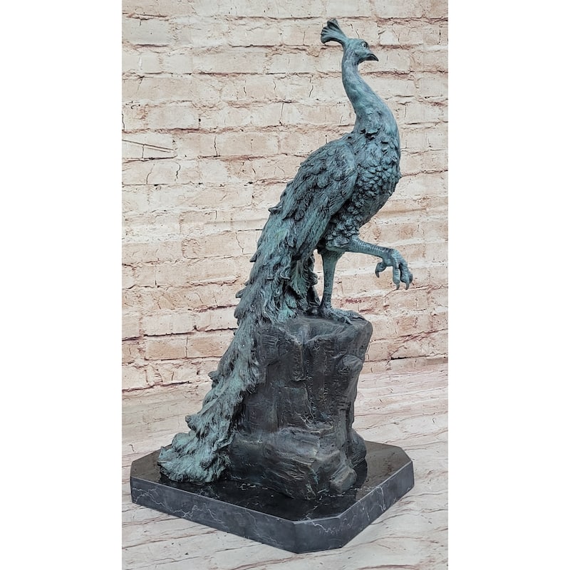 Original Signed Milo Pea Artwork Animal Exotic Bird Bronze Sculpture Art