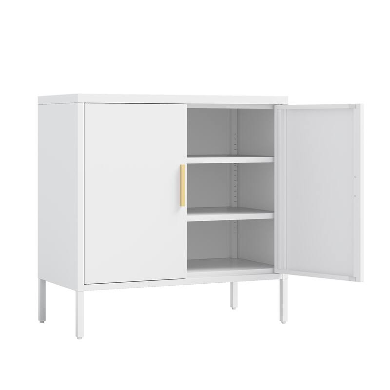 Metal Storage Cabinet with Doors and Adjustable Shelves, Steel Garage Storage Cabinet, Metal File Cabinet