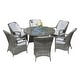 preview thumbnail 4 of 5, 7-piece Outdoor Dining Set Round Table with Chairs
