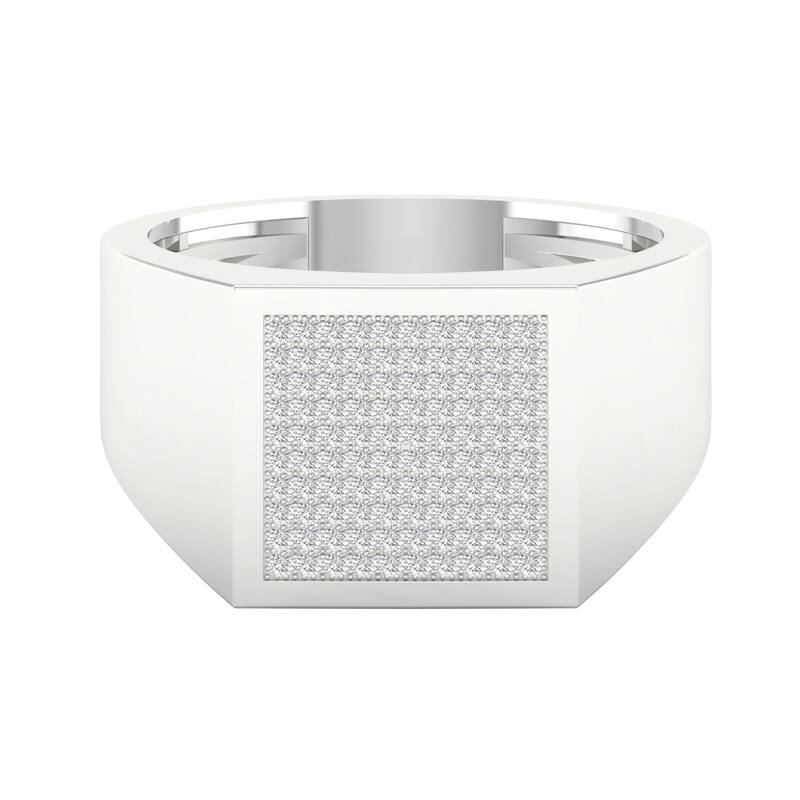 1/3ct TDW Cluster Diamond Ring in Silver for Men - White