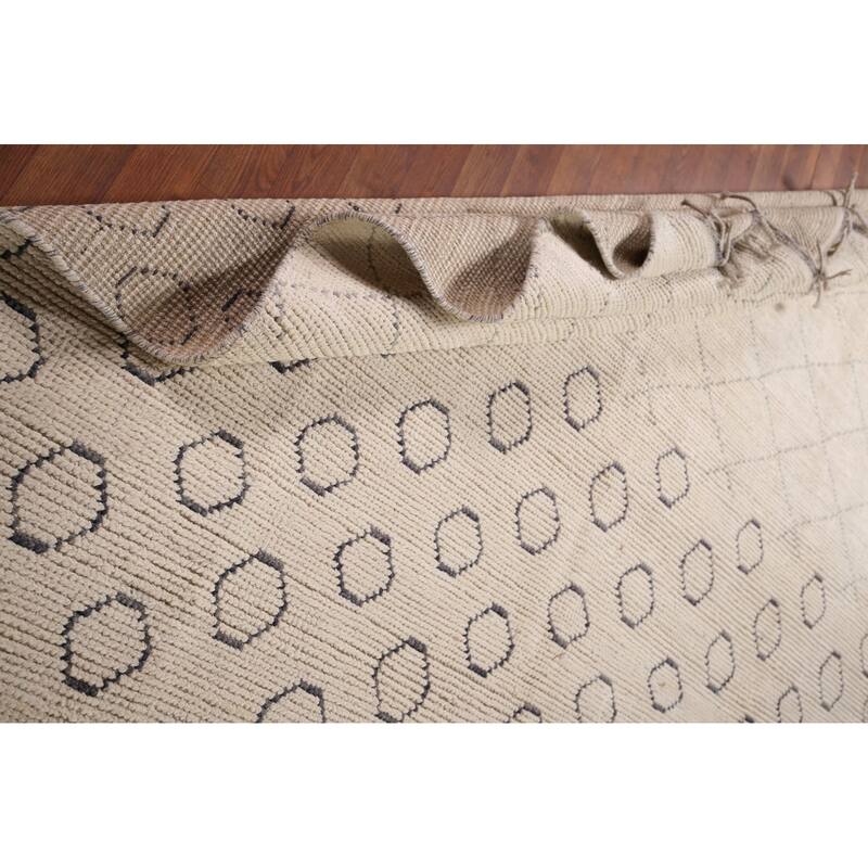All-Over Trellis Moroccan Modern Area Rug Handmade Wool Carpet - 7'0"x 10'10"