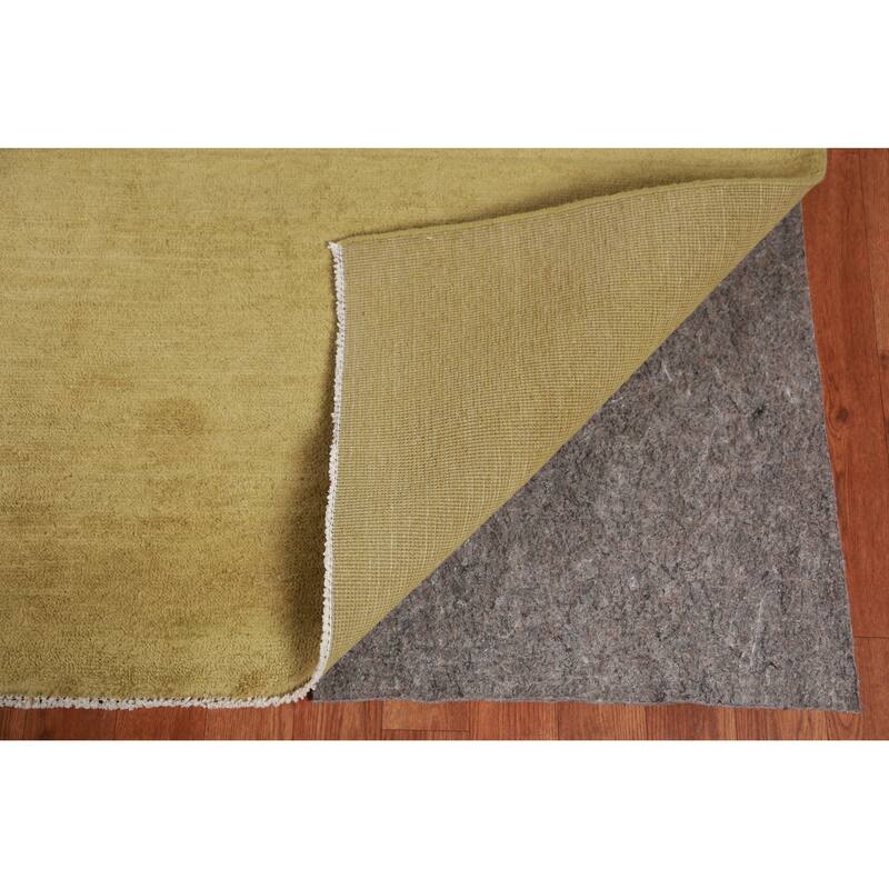 Hand Knotted Oriental 100% Wool Carpet Modern Solid Green Gabbeh Area Rug - 14' 0'' X 9' 11''