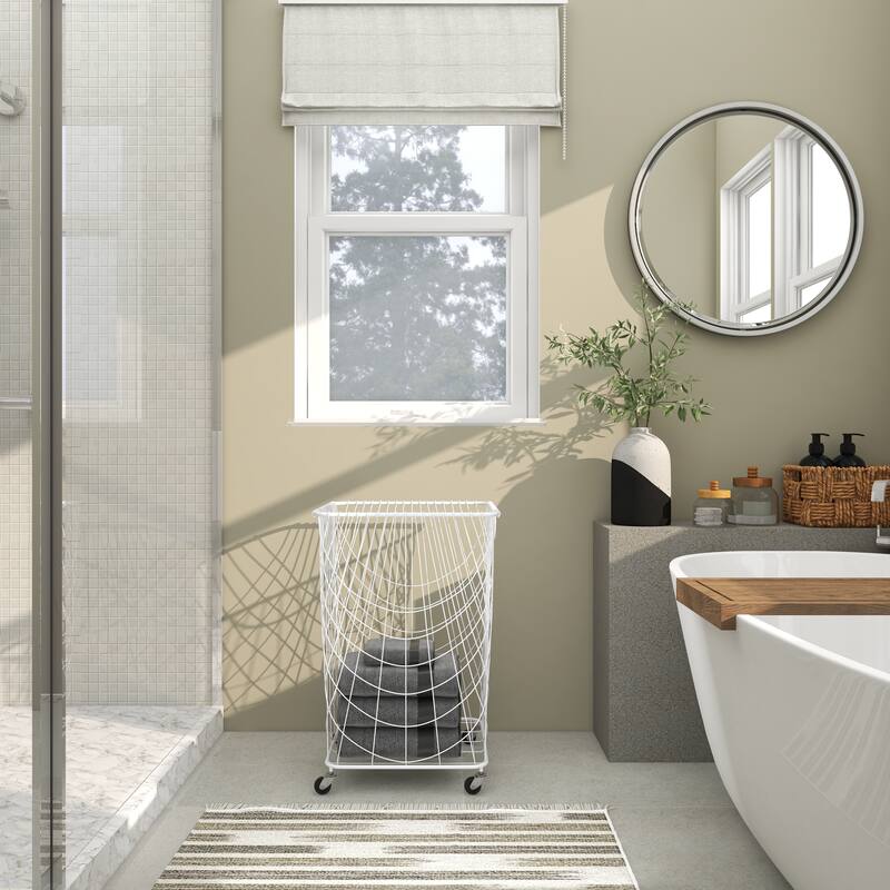 CosmoLiving by Cosmopolitan 26x16 Metal Rolling Storage Basket - 16"L x 16"W x 24"H