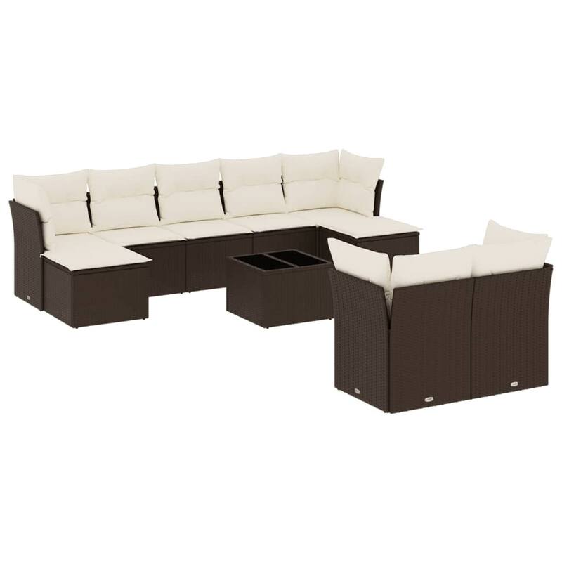 vidaXL Garden Sofa Set Brown PE rattan Large Garden Sofa Set - 21.7 x 21.7 x 14.6