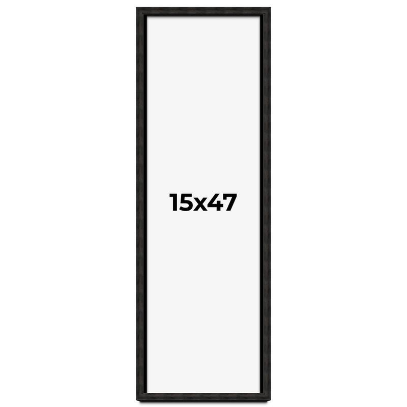 15x47 Shadow Box Black Rustic Barnwood Display Frame | 1.125 Inch