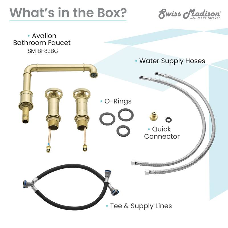 Swiss Madison SM-BF82 Avallon 1.2 GPM Widespread Bathroom Faucet
