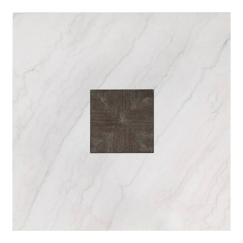 Furniture of America Evangeline Modern Dark Walnut Genuine Marble Top 54-inch Square Counter Height Dining Table