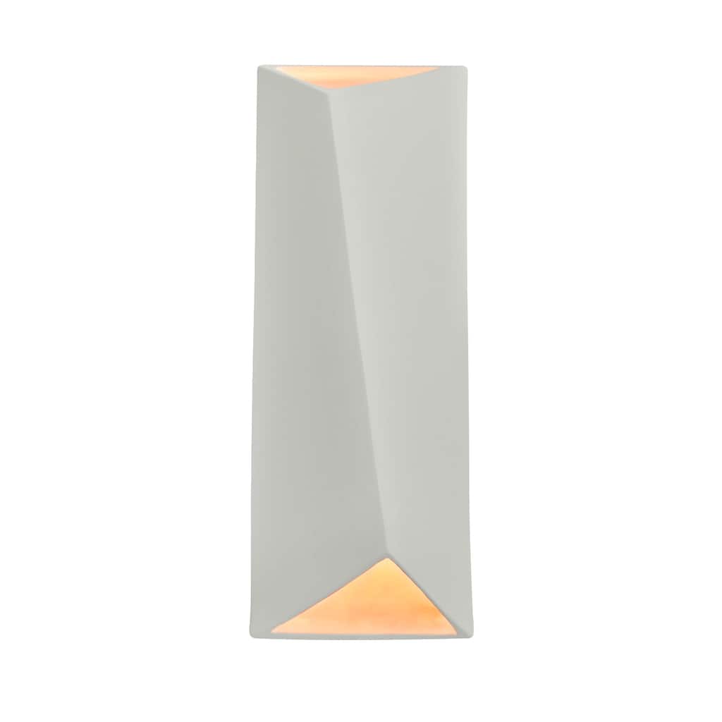 Ambiance Diagonal 1-light Matte White LED Open Top and Bottom Wall Sconce