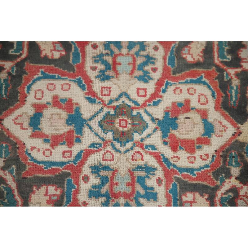 Hand Knotted Oriental 100% Wool Carpet Traditional Floral Oranges & Rust Tabriz Area Rug - 9' 3'' X 6' 8''