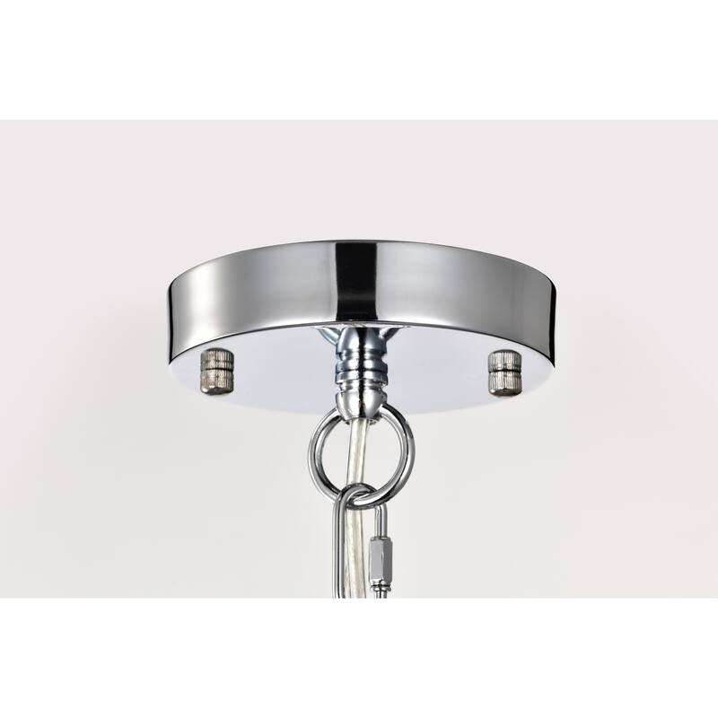 Taro 3-light Black and Chrome Finish Chandelier Ceiling Light with White Shade - Black-Chrome