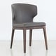 preview thumbnail 8 of 8, Cabo Mid-century Modern Faux Leather Wingback Chair with Solid Wood Base - Wood Base