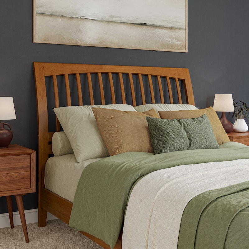 Orleans Sleigh Solid Wood Slat Headboard - Light Toffee - Queen