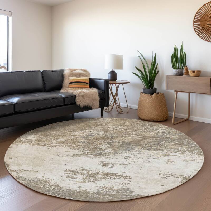 Premium Washable Super Soft Abstract Solid Mayfield Rug - Taupe - 8' x 8'