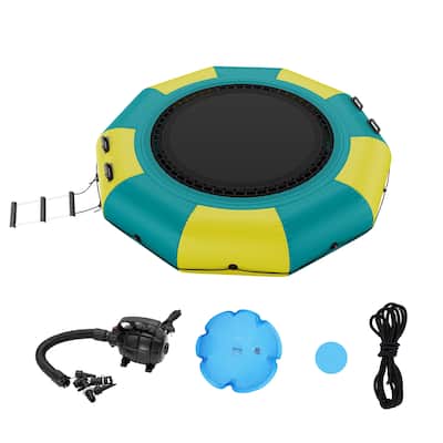 VEVOR Inflatable Water Bouncer, 10ft Recreational Water Trampoline,, Kids Adults Floating Rebounder for Pool, Lake, Water Sports