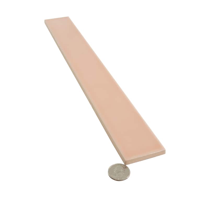 Apollo tile 2" x 16" Horizonte Glossy Powder Pink Ceramic Tile (10.76 sq ft/case) - 50 Pack
