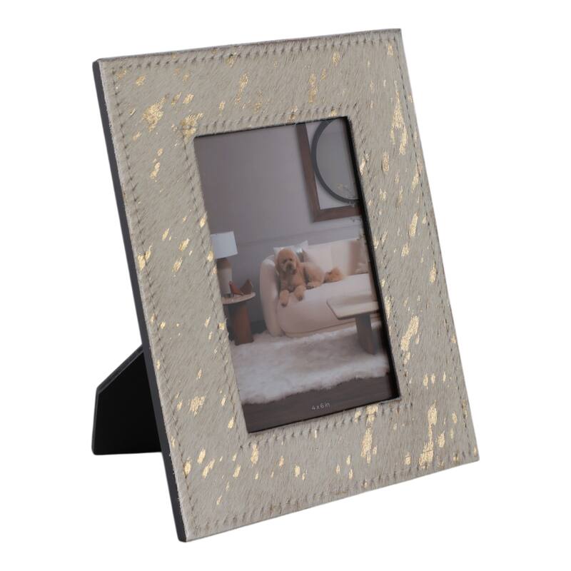 Leather Picture Frame Modern Speckled Glam Decorative Accent
