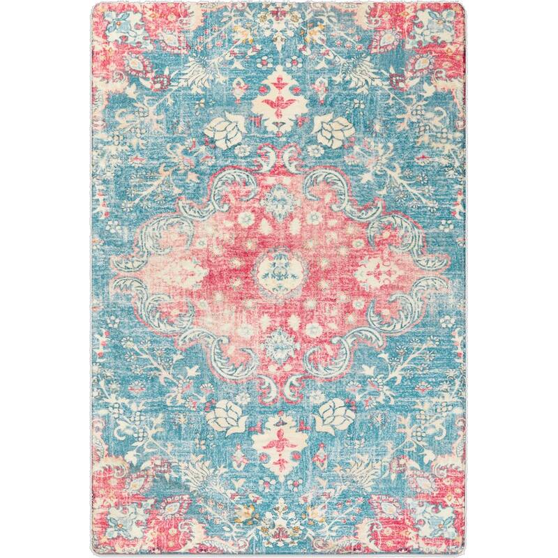 HomeRoots Medallion Traditional Rectangle Area Rug